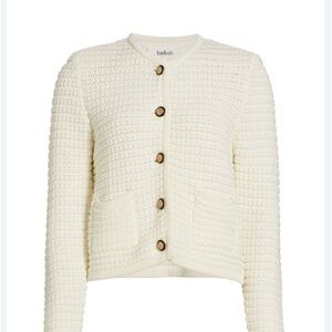 $380. Size 1 
BA&SH's Gaspard Cardigan Ivory
